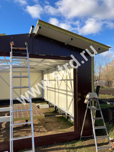 Стеновая трёхслойная сэндвич-панель гладкая 120мм 1190мм с видимым креплением минеральная вата Полиэстер ТермоСпецПанель фото 5