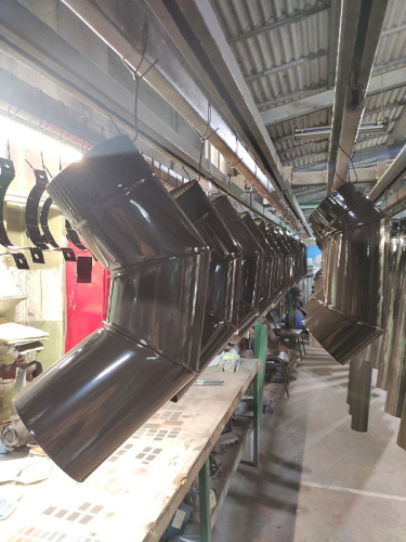 Колено водосточное оцинкованное порошок ф150мм RAL 8019