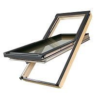 Окно мансардное дерево, лак ручка снизу Fakro FTT U6 Thermo Lux 78*118см