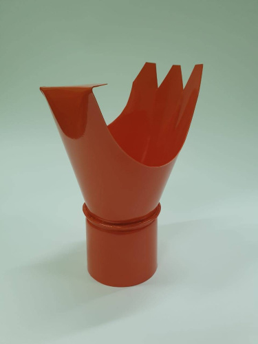 Воронка желоба оцинкованная накладная порошок ф120мм RAL 8019