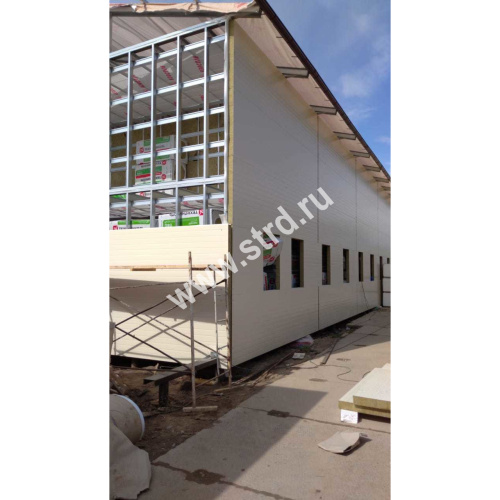 Стеновая трёхслойная сэндвич-панель гладкая 120мм 1000мм с видимым креплением минеральная вата Полиэстер ТермоСпецПанель фото 12