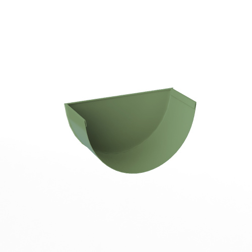 Заглушка желоба водосточного оцинкованная порошок ф220мм RAL 6021 Заглушка желоба водосточного оцинкованная порошок ф220мм RAL 6021