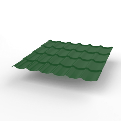 Металлочерепица Монтеррей классик оцинкованная с полимерным покрытием 0.5x1180мм  RAL 6002 фото 2