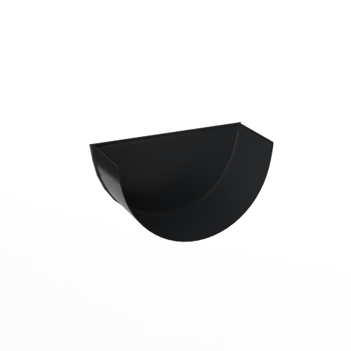 Заглушка желоба водосточного оцинкованная порошок ф120мм RAL 9004