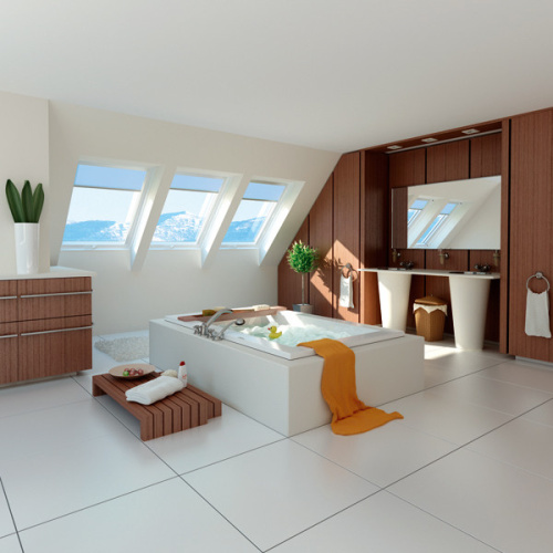 Окно мансардное ПВХ белый ручка снизу Fakro PTP-V U3  ThermoPro Profi 94*118см фото 8