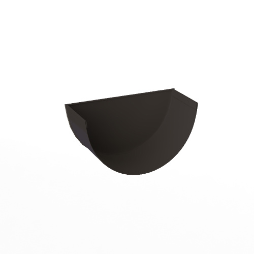 Заглушка желоба водосточного оцинкованная порошок ф120мм RAL 8019