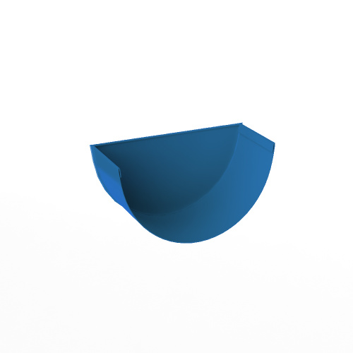 Заглушка желоба водосточного оцинкованная порошок ф120мм RAL 5015 Заглушка желоба водосточного оцинкованная порошок ф120мм RAL 5015