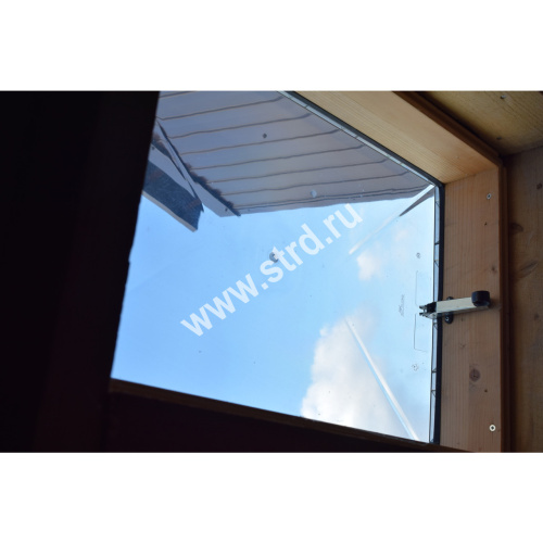 Окно-выход на крышу для неотапл. помещений дерево, лак ручка снизу Fakro WSZ из поликарб. c унив.окл. 86*86см фото 3