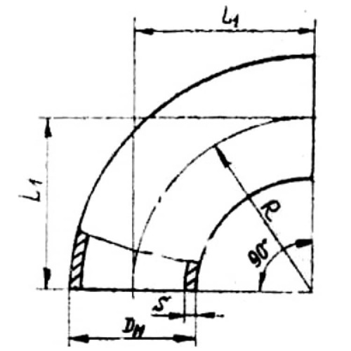 Отвод стальной бесшовный крутоизогнутый 90гр Дн 159х6.0 (Ду 150) ГОСТ 17375-2001