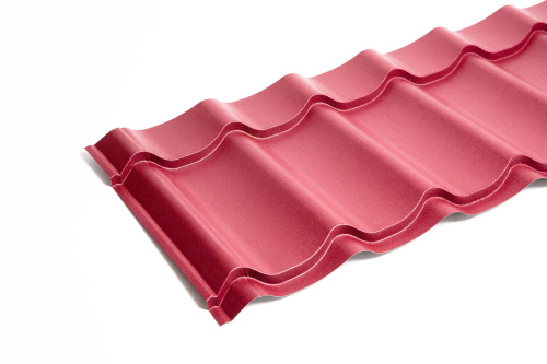 Металлочерепица Монтеррей классик оцинкованная с полимерным покрытием 0.45x1180мм  RAL 3005 фото 4
