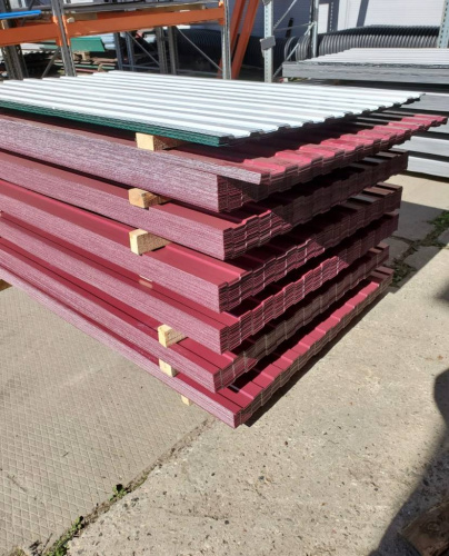 Профнастил оцинкованный с полимерным покрытием полиэстер С8 buildstor 0,6х1180мм RAL 3005 Винно-красный фото 2