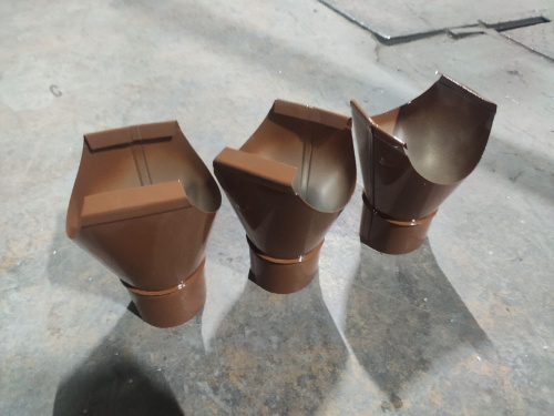 Воронка водосточного желоба оцинкованная накладная с порошковым покрытием ф220мм все цвета RAL фото 2