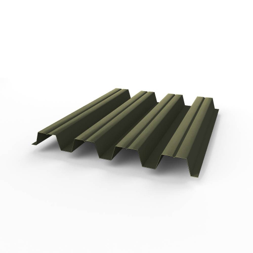 Профнастил оцинкованный с полимерным покрытием полиэстер Н57 buildstor 0,65х801мм RAL 6008 Коричнево-зелёный