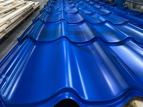 Металлочерепица Монтеррей классик оцинкованная с полимерным покрытием 0.45x1180мм  RAL 3005 фото 9