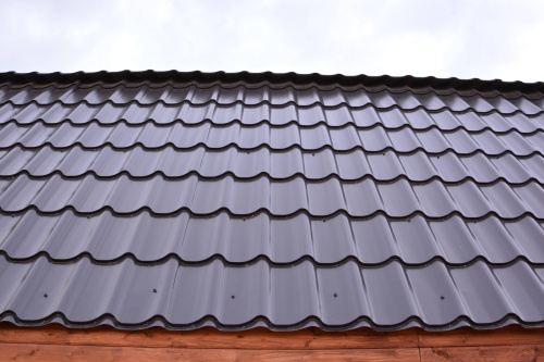 Металлочерепица Монтеррей классик оцинкованная с полимерным покрытием 0.45x1180мм  RAL 8004 фото 8