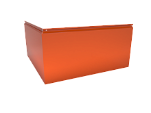 Угловая кассета 1740х530 закрытого типа, толщина 1,2 мм, RAL 2004 (Чистый оранжевый)