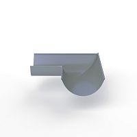 Угол 90 градусов водосточного желоба оцинкованный порошок ф120х400х400мм RAL 7001