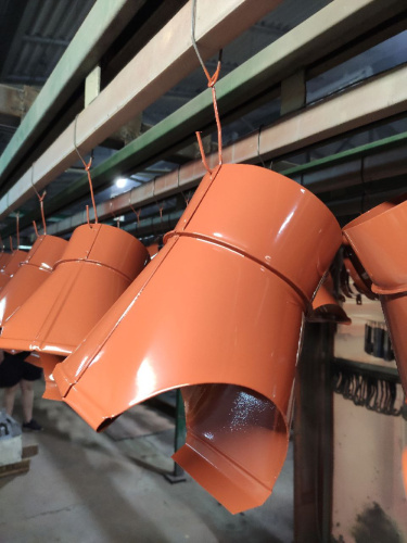 Воронка водосточного желоба оцинкованная накладная с порошковым покрытием ф170мм все цвета RAL фото 5