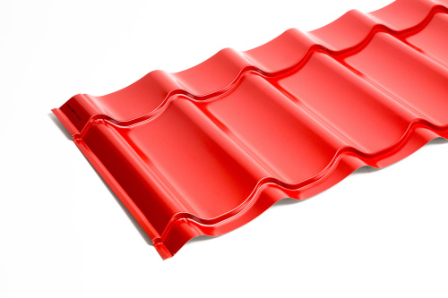 Металлочерепица Монтеррей классик оцинкованная с полимерным покрытием 0.5x1180мм  RAL 3009 фото 5