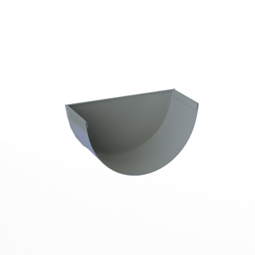 Заглушка желоба водосточного оцинкованная порошок ф120мм RAL 7001 Заглушка желоба водосточного оцинкованная порошок ф120мм RAL 7001