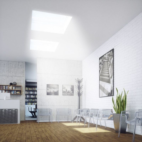 Окно для плоской крыши ПВХ белый управление стержнем (приобретается отдельно) Fakro DMC-C P2 80*80см фото 7