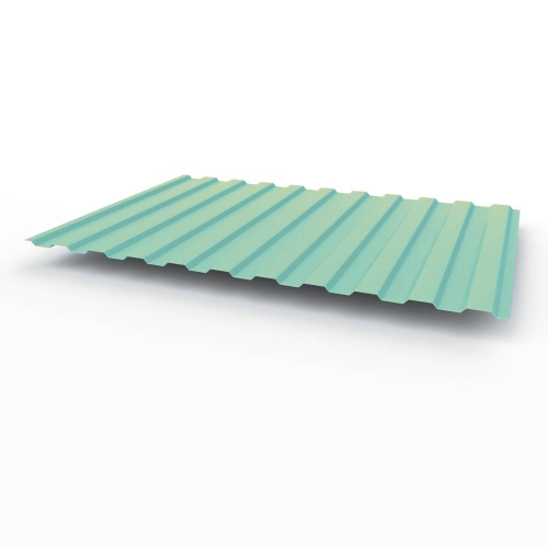 Профнастил оцинкованный с полимерным покрытием полиэстер С8 buildstor 0,55х1180мм RAL 6027 Светло-зелёный