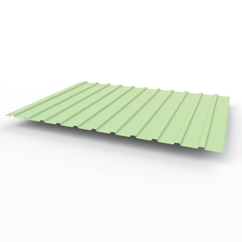 Профнастил оцинкованный с полимерным покрытием полиэстер С10 buildstor 0,5х1180мм RAL 6019 Бело-зелёный