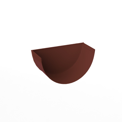 Заглушка желоба водосточного оцинкованная порошок ф120мм RAL 3009