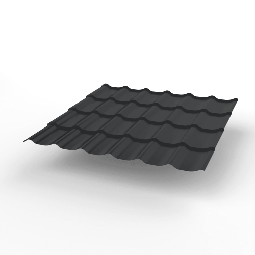 Металлочерепица Монтеррей классик оцинкованная с полимерным покрытием 0.45x1180мм  RAL 9004