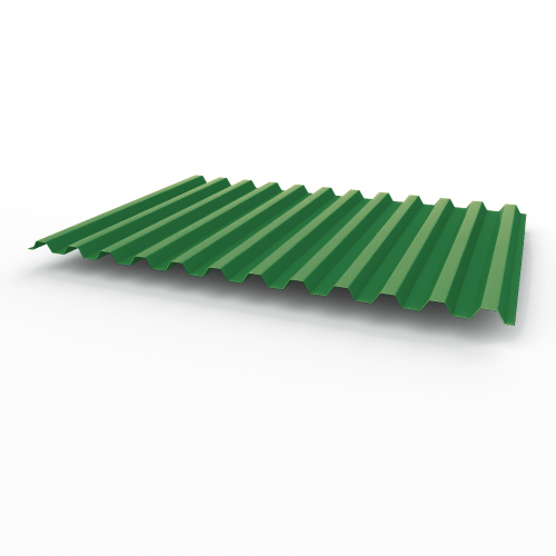 Профнастил оцинкованный с полимерным покрытием полиэстер С21 buildstor 0,55х1051мм RAL 6001 Изумрудно-зелёный