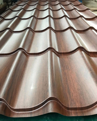 Металлочерепица Монтеррей классик оцинкованная с полимерным покрытием 0.4x1180мм  RAL 1014 фото 8