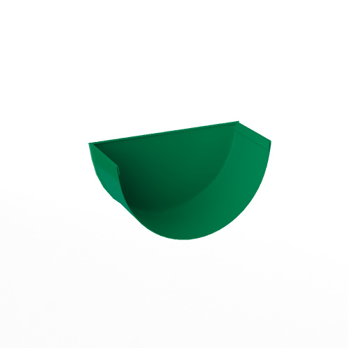 Заглушка желоба водосточного оцинкованная порошок ф120мм RAL 6024 Заглушка желоба водосточного оцинкованная порошок ф120мм RAL 6024