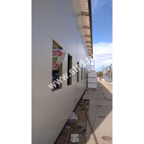 Стеновая трёхслойная сэндвич-панель гладкая 80мм 1190мм с видимым креплением минеральная вата Полиэстер ТермоСпецПанель фото 11