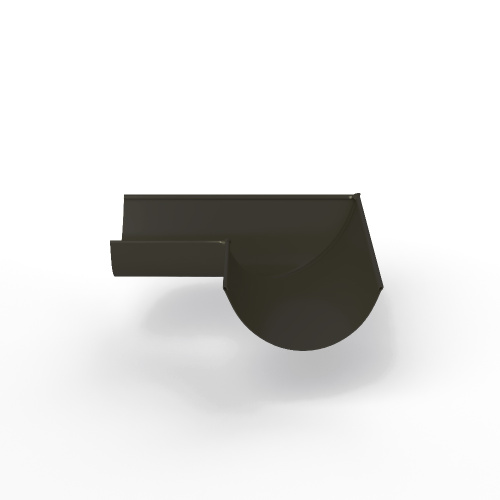 Угол 90 градусов водосточного желоба оцинкованный порошок ф120х400х400мм RAL 6022