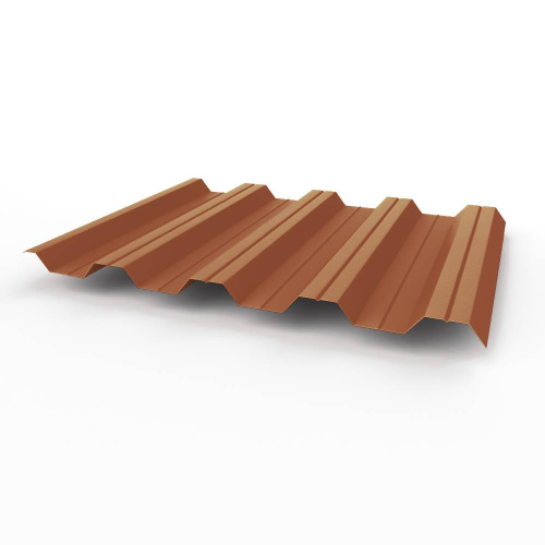 Профнастил оцинкованный с полимерным покрытием полиэстер НС44 buildstor 0,45х1047мм RAL 8004 Медно-коричневый