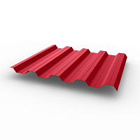 Профнастил НС44 (RAL 3018) 0,65х1047мм оцинкованный, с полимерным покрытием (Полиэстер)