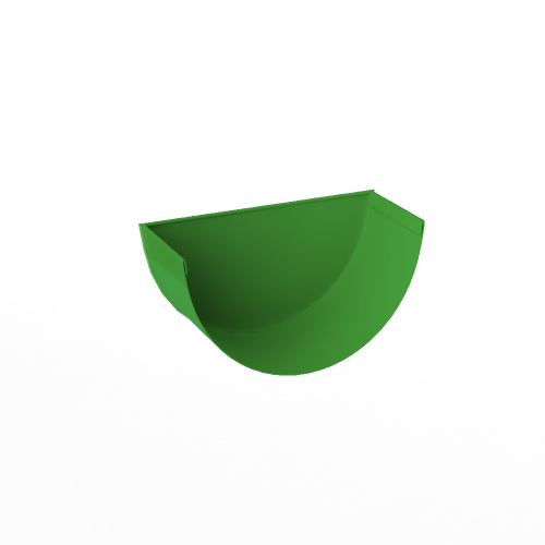 Заглушка желоба водосточного оцинкованная порошок ф120мм RAL 6018 Заглушка желоба водосточного оцинкованная порошок ф120мм RAL 6018