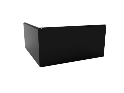 Угловая кассета 1740х530 открытого типа, толщина 0,7 мм, RAL 9005 (Глубокий черный)