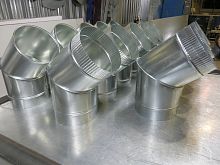 Колено водосточное оцинкованное ф200х400x400мм