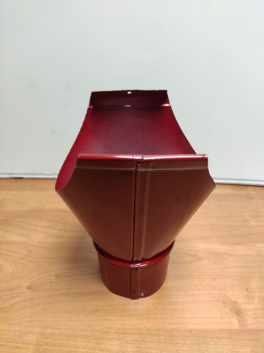 Воронка водосточного желоба оцинкованная накладная с порошковым покрытием ф140мм все цвета RAL фото 8