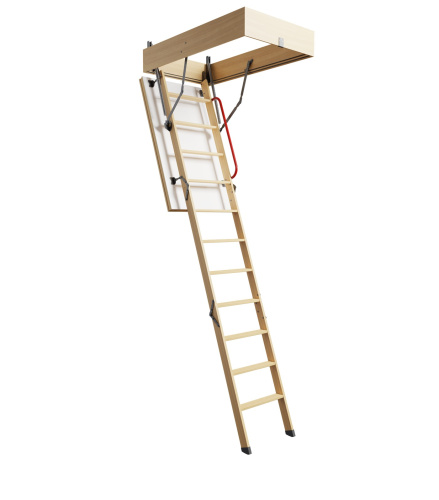 Лестница деревянная Docke Premium Termo складная 3-сегментная 120*70см 280см