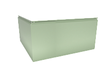 Угловая кассета 1740х530 закрытого типа, толщина 1,2 мм, RAL 6019 (Бело-зеленый)
