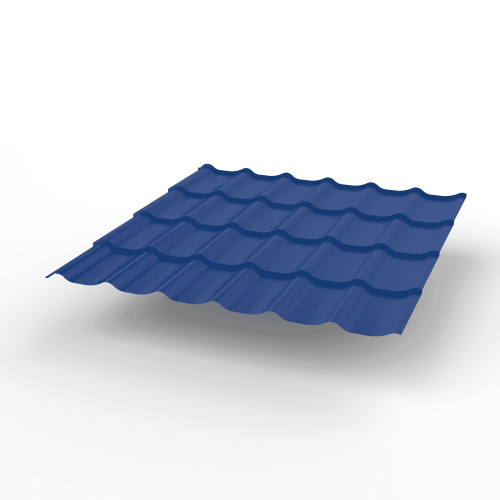 Металлочерепица Монтеррей классик оцинкованная с полимерным покрытием 0.45x1180мм  RAL 5005 фото 2