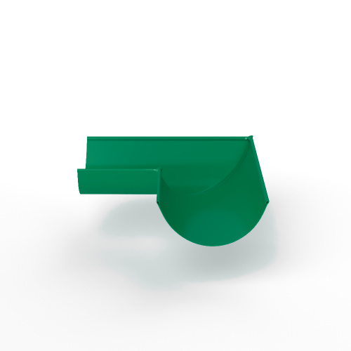 Угол 90 градусов водосточного желоба оцинкованный порошок ф120х400х400мм RAL 6024