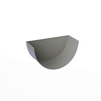 Заглушка желоба водосточного оцинкованная порошок ф120мм RAL 7004