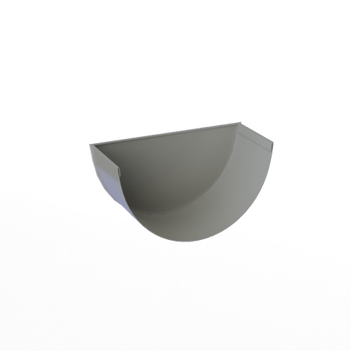 Заглушка желоба водосточного оцинкованная порошок ф120мм RAL 7004 Заглушка желоба водосточного оцинкованная порошок ф120мм RAL 7004