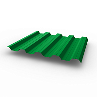 Профнастил НС44 (RAL 6037) 0,65х1047мм оцинкованный, с полимерным покрытием (Полиэстер)