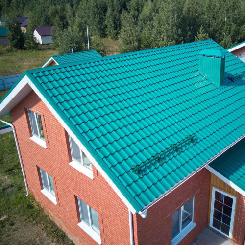 Металлочерепица Монтеррей классик оцинкованная с полимерным покрытием 0.4x1180мм  RAL 6029 фото 9