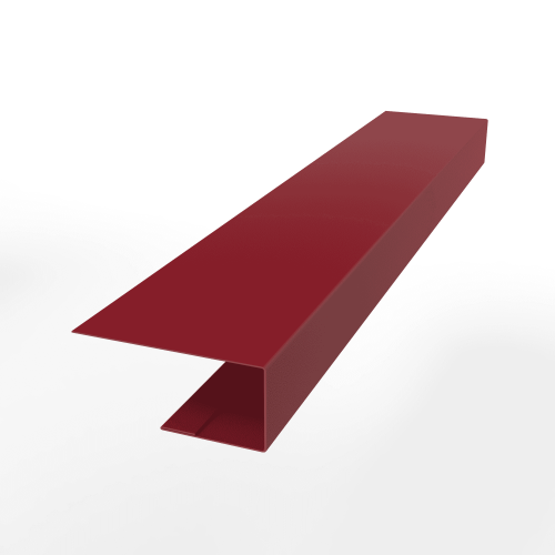 Планка завершающая оцинкованная с порошковым покрытием 0,45мм ширина более 625 мм RAL 3003 Планка завершающая оцинкованная с порошковым покрытием 0,45мм ширина более 625 мм RAL 3003