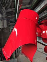 Воронка желоба оцинкованная накладная порошок ф180мм RAL 3020